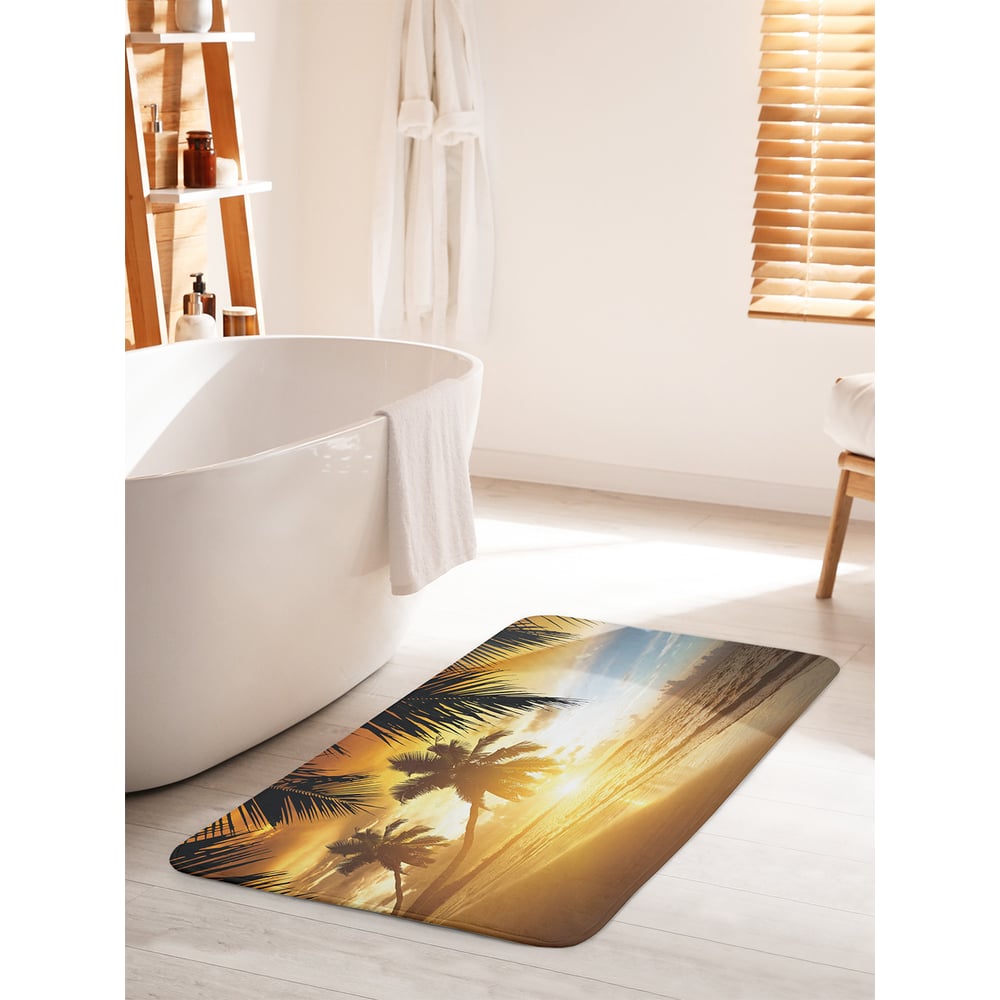 Изображение товара Коврик для ванной комнаты JOYARTY 60х100 см противоскользящий Вечерние пальмы