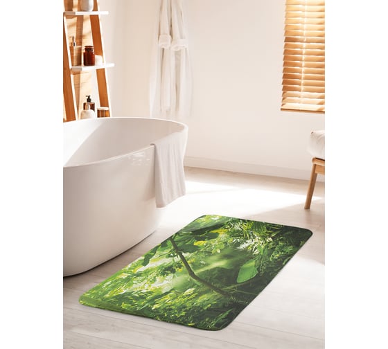 Изображение товара Коврик для ванной комнаты и туалета противоскользящий JOYARTY "Утро в тропиках" 60х100 см bath_38868_60x100