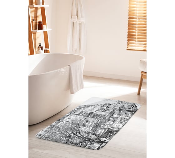 Изображение товара Коврик для ванной комнаты и туалета противоскользящий JOYARTY "Городская улица" 60х100 см bath_27952_60x100