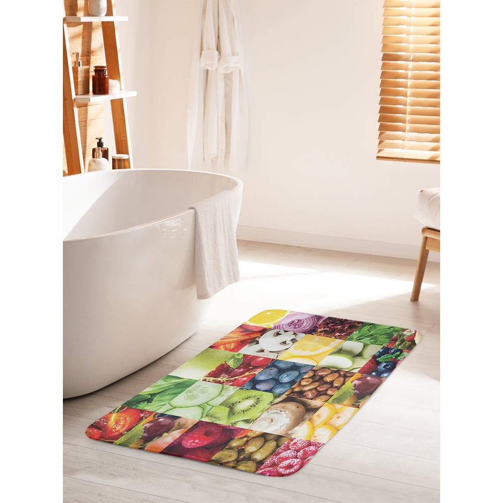 Изображение товара Коврик для ванной комнаты противоскользящий JOYARTY Витаминный рай 60х100 см