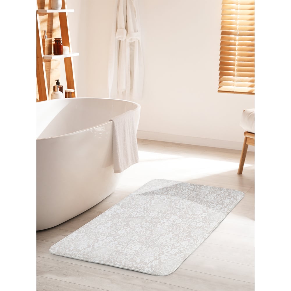 Изображение товара Коврик для ванной комнаты и туалета противоскользящий JOYARTY "Атласный ажур" 60х100 см bath_33369_60x100