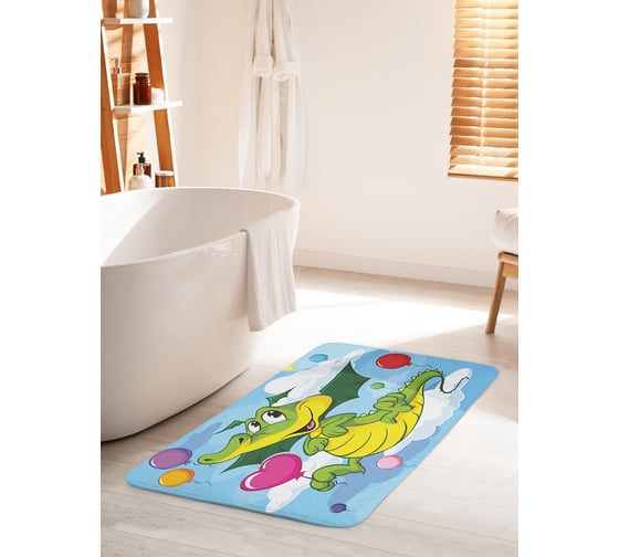 Изображение товара Коврик для ванной комнаты и туалета противоскользящий JOYARTY "Праздник дракончика" 60х100 см bath_32276_60x100