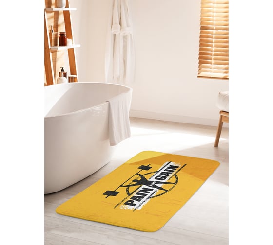 Изображение товара Коврик для ванной комнаты и туалета противоскользящий JOYARTY "Мужчина со штангой" 60х100 см bath_71684_60x100