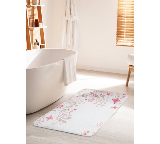 Изображение товара Коврик для ванной комнаты и туалета противоскользящий JOYARTY "Нежность порхания" 60х100 см bath_32487_60x100