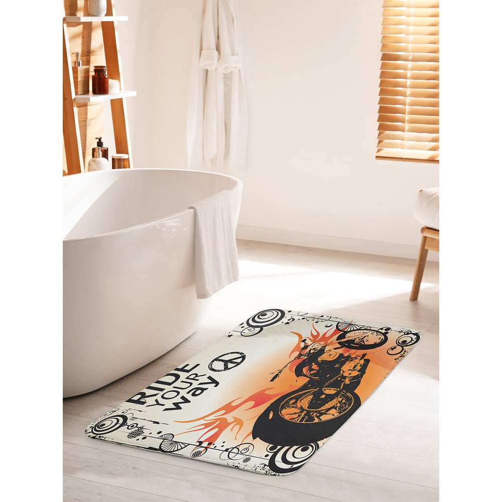 Изображение товара Коврик для ванной комнаты JOYARTY "Мотоцикл в пламени", 60х100 см