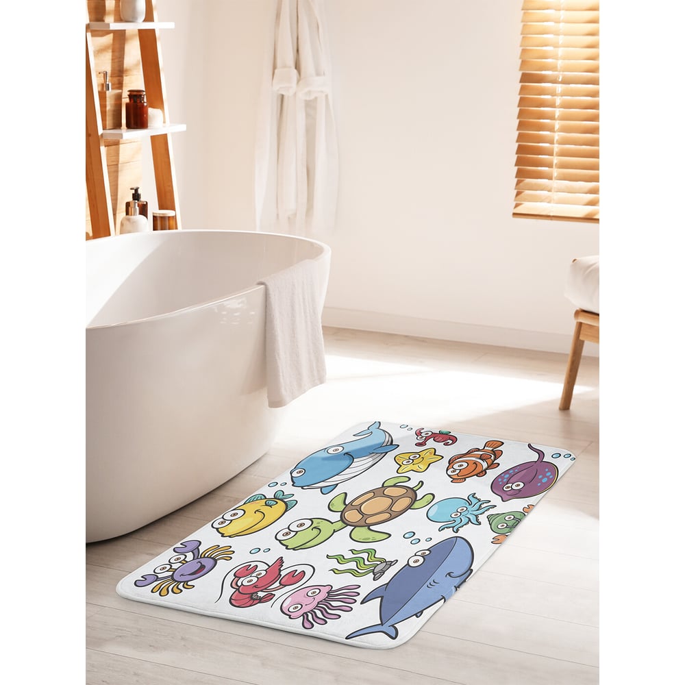Изображение товара Коврик для ванной комнаты и туалета противоскользящий JOYARTY 60х100 см море улыбок
