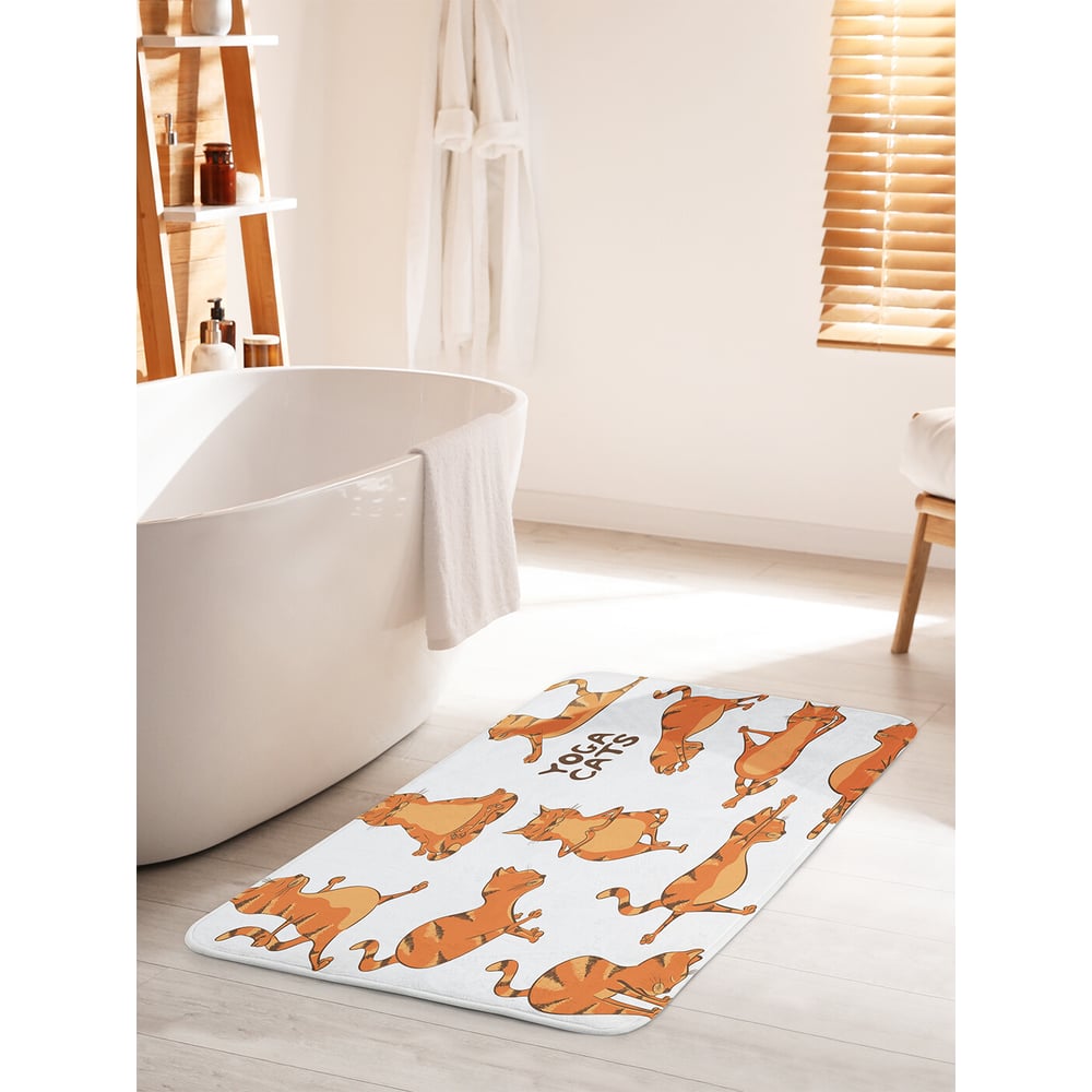 Изображение товара Противоскользящий коврик для ванной JOYARTY 60х100 см Йога и кот