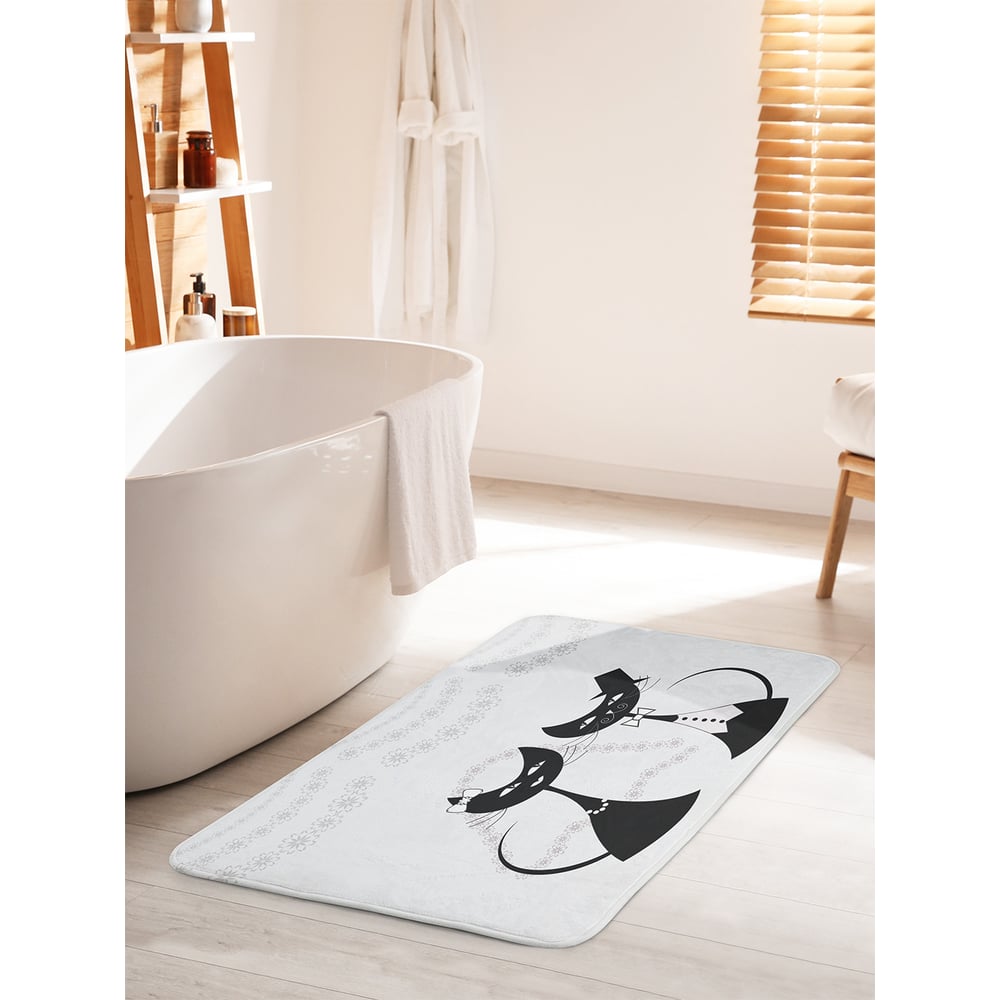 Изображение товара Коврик для ванной комнаты противоскользящий JOYARTY 60х100 см Кошачья свадьба
