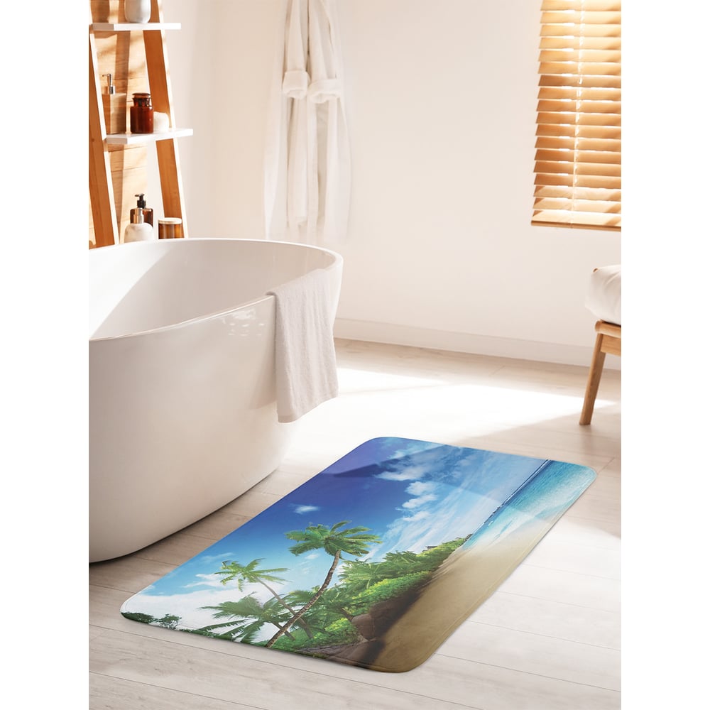 Изображение товара Коврик для ванной JOYARTY "Солнечный пляж" 60х100 см с противоскользящим покрытием