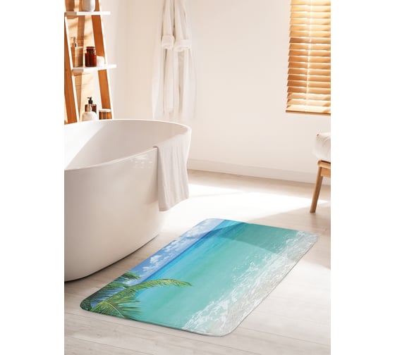 Изображение товара Коврик для ванной комнаты и туалета противоскользящий JOYARTY "Морской бриз" 60х100 см bath_10216_60x100