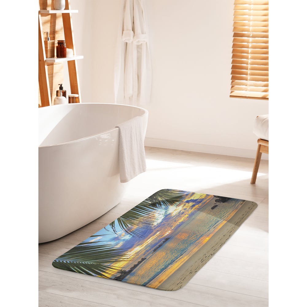Изображение товара Коврик для ванной комнаты и туалета противоскользящий JOYARTY "Райское место" 60х100 см bath_10370_60x100