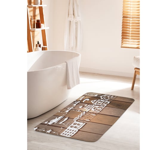 Изображение товара Коврик для ванной комнаты и туалета противоскользящий JOYARTY "Санта мчится в гости" 60х100 см bath_20050_60x100