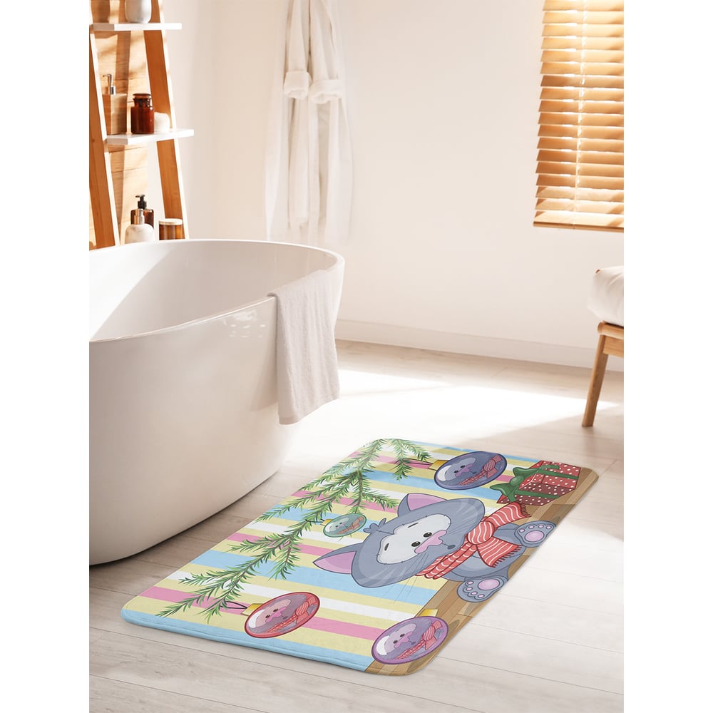 Изображение товара Коврик для ванной комнаты и туалета противоскользящий JOYARTY "Отражение в украшениях" 60х100 см bath_19392_60x100