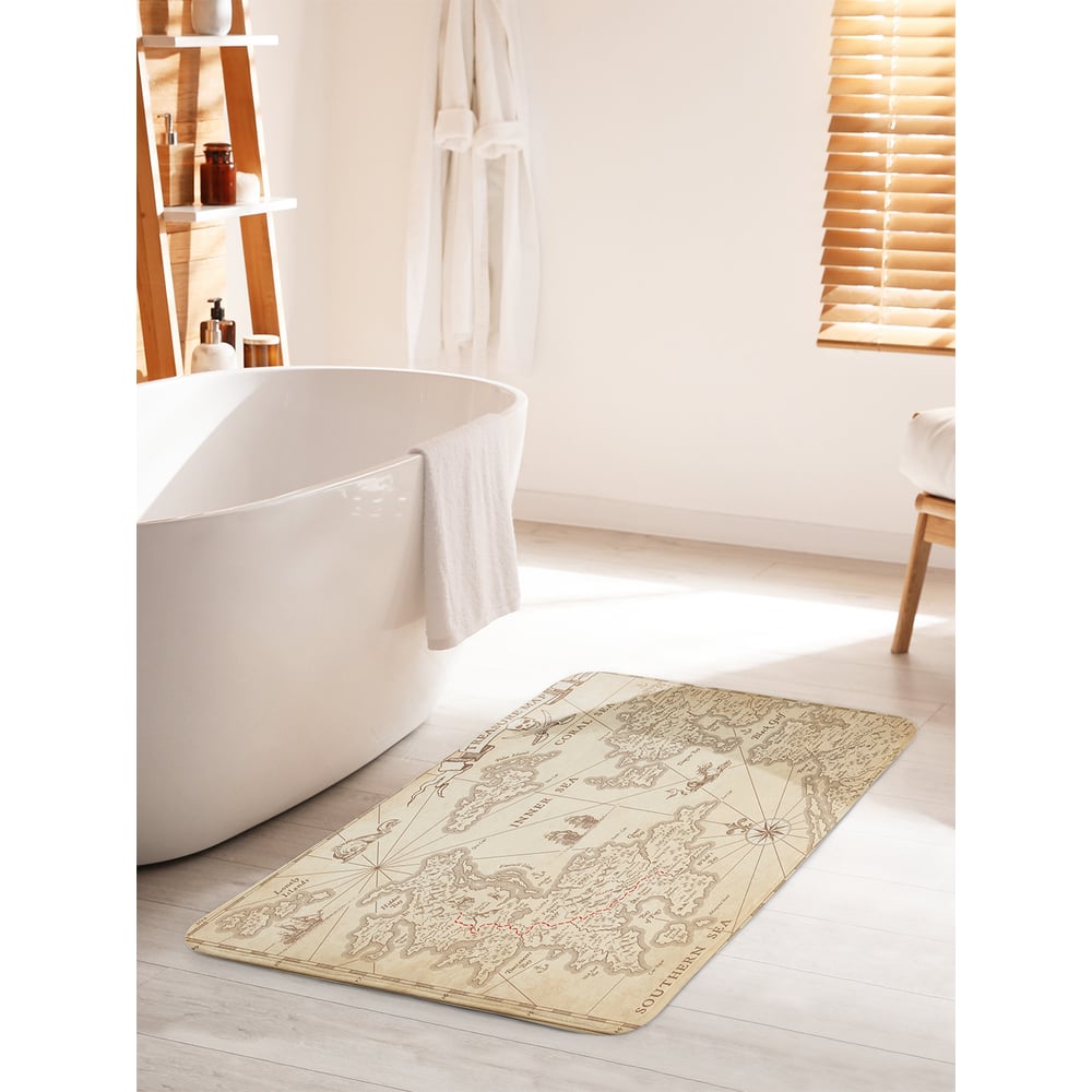 Изображение товара Коврик для ванной комнаты противоскользящий JOYARTY 60x100 см велсофт антискольжение