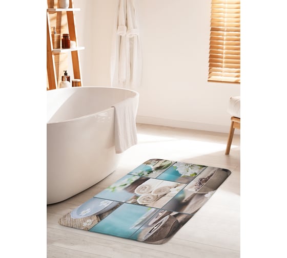 Изображение товара Коврик для ванной комнаты и туалета противоскользящий JOYARTY "Банные процедуры" 60х100 см bath_21866_60x100