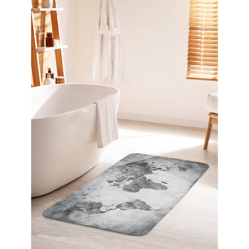 Изображение товара Противоскользящий коврик для ванной комнаты и туалета JOYARTY 60х100 см карта мира