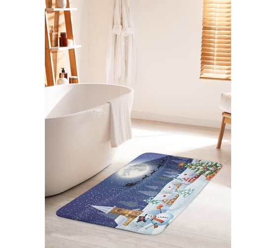 Изображение товара Коврик для ванной комнаты и туалета противоскользящий JOYARTY "Новогодний вечер" 60х100 см bath_20070_60x100