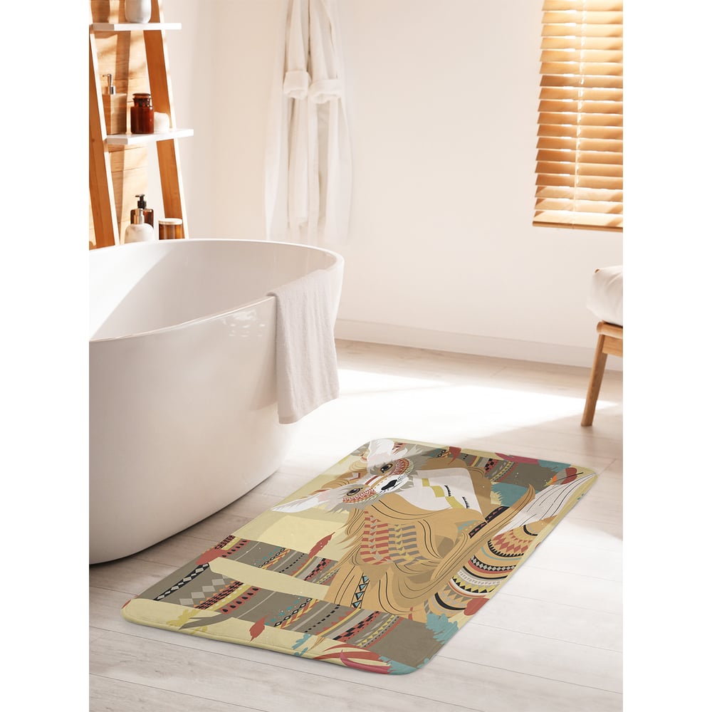 Изображение товара Коврик для ванной комнаты и туалета противоскользящий JOYARTY "Орнаментальный лис" 60х100 см bath_28013_60x100