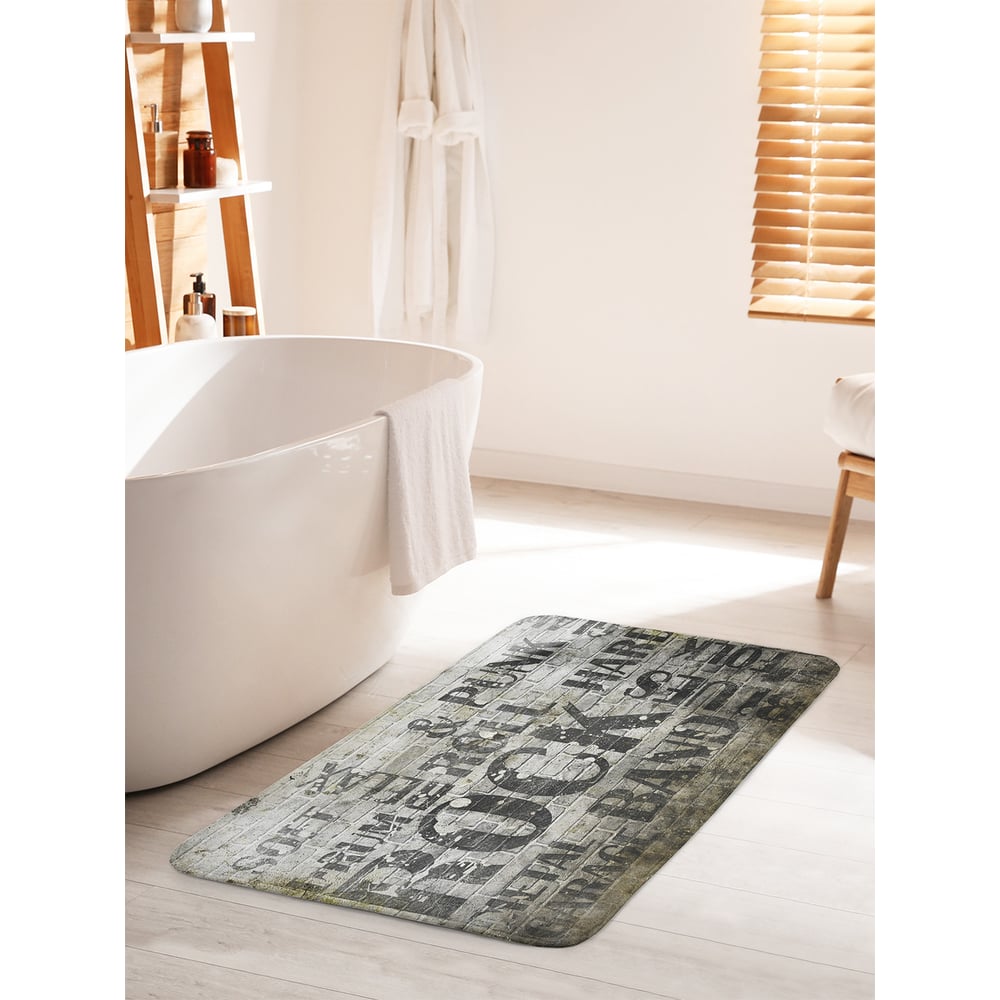 Изображение товара Коврик для ванной комнаты и туалета JOYARTY 60х100 см ретро стиль антискользящий