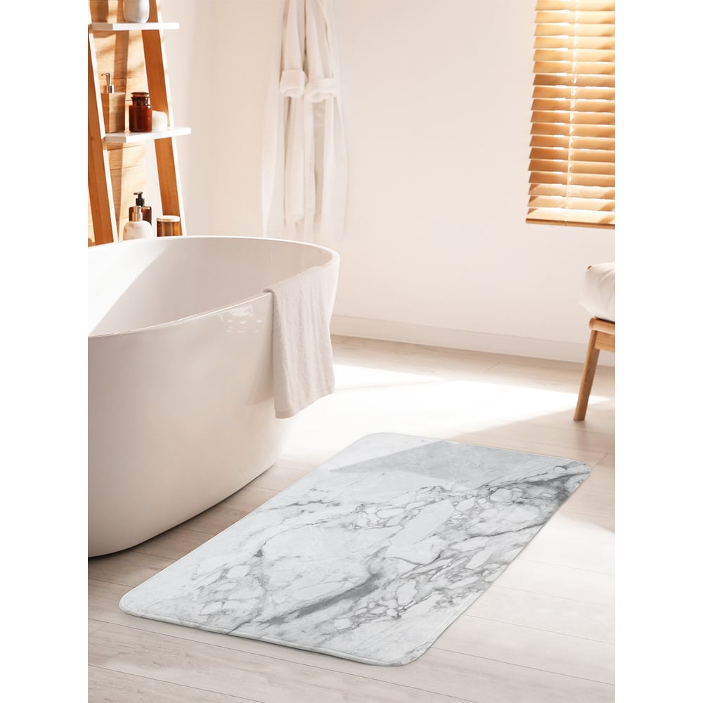 Изображение товара Коврик для ванной комнаты и туалета противоскользящий JOYARTY "Серый мрамор" 60х100 см bath_18911_60x100
