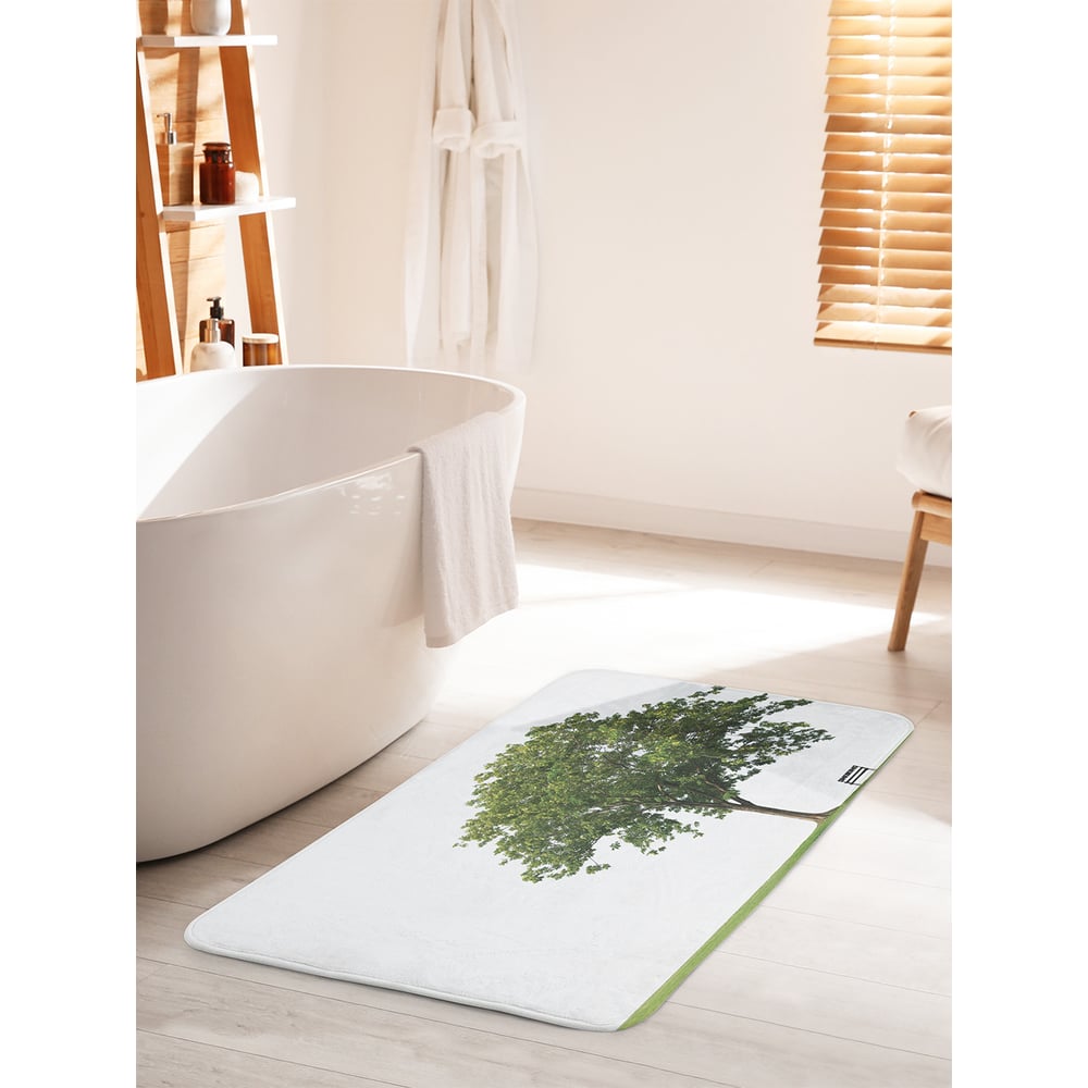 Изображение товара Противоскользящий коврик для ванной и туалета JOYARTY 60х100 см Бело-зеленый