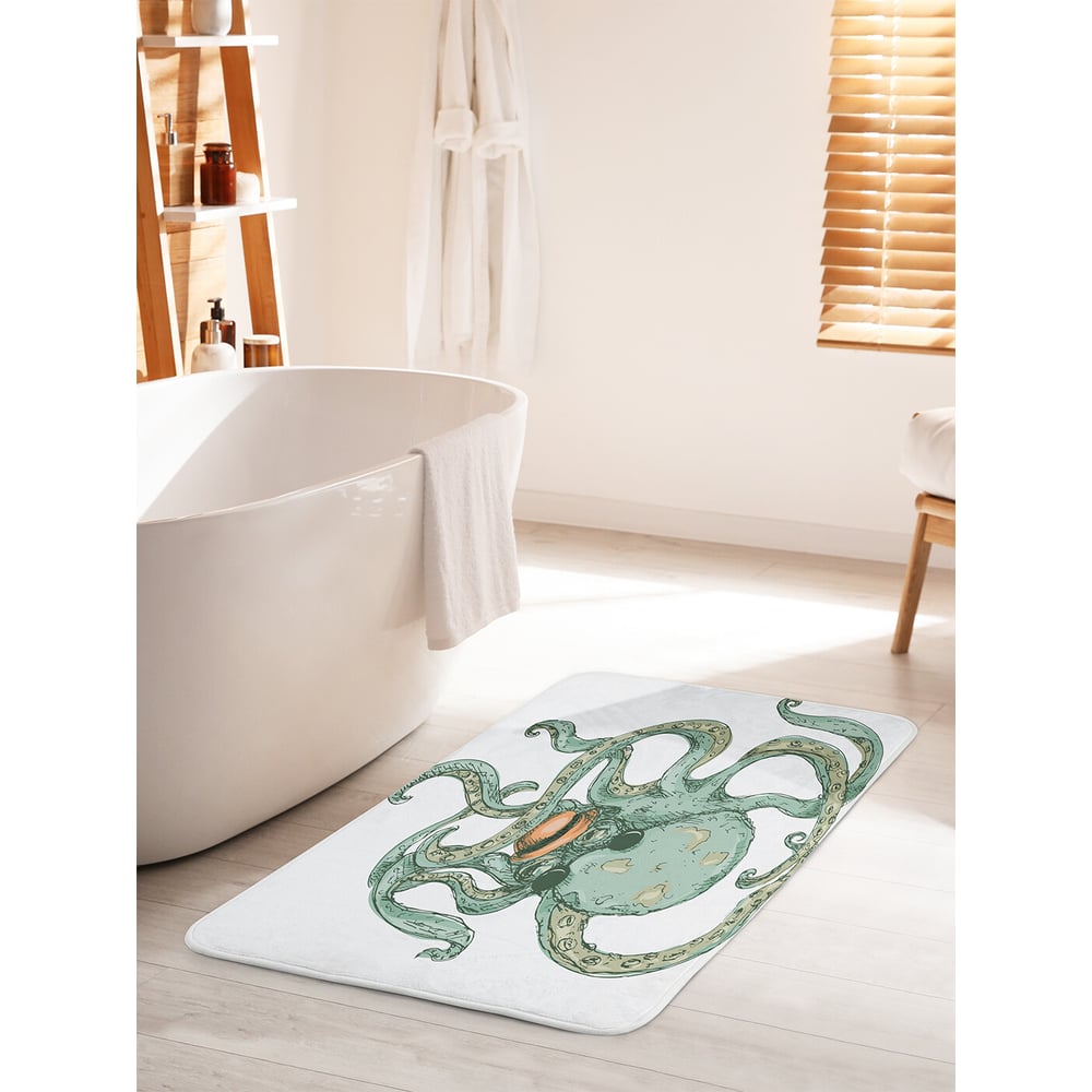 Изображение товара Коврик для ванной JOYARTY 'Осьминог в шляпе' 60х100 см