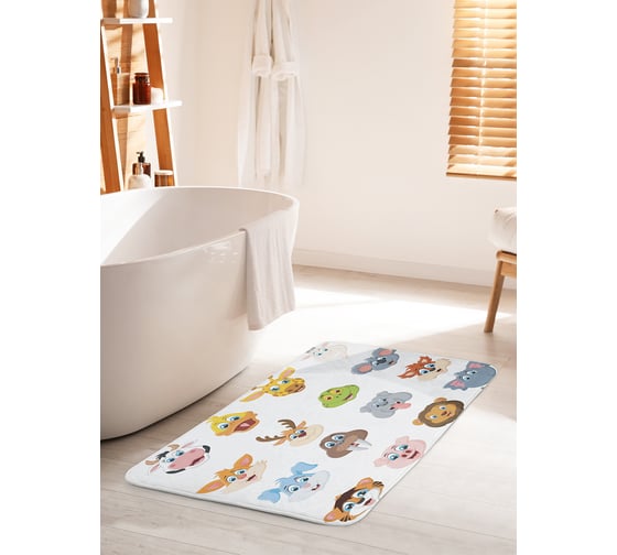 Изображение товара Коврик для ванной комнаты и туалета противоскользящий JOYARTY "Разнообразие животных" 60х100 см bath_15525_60x100