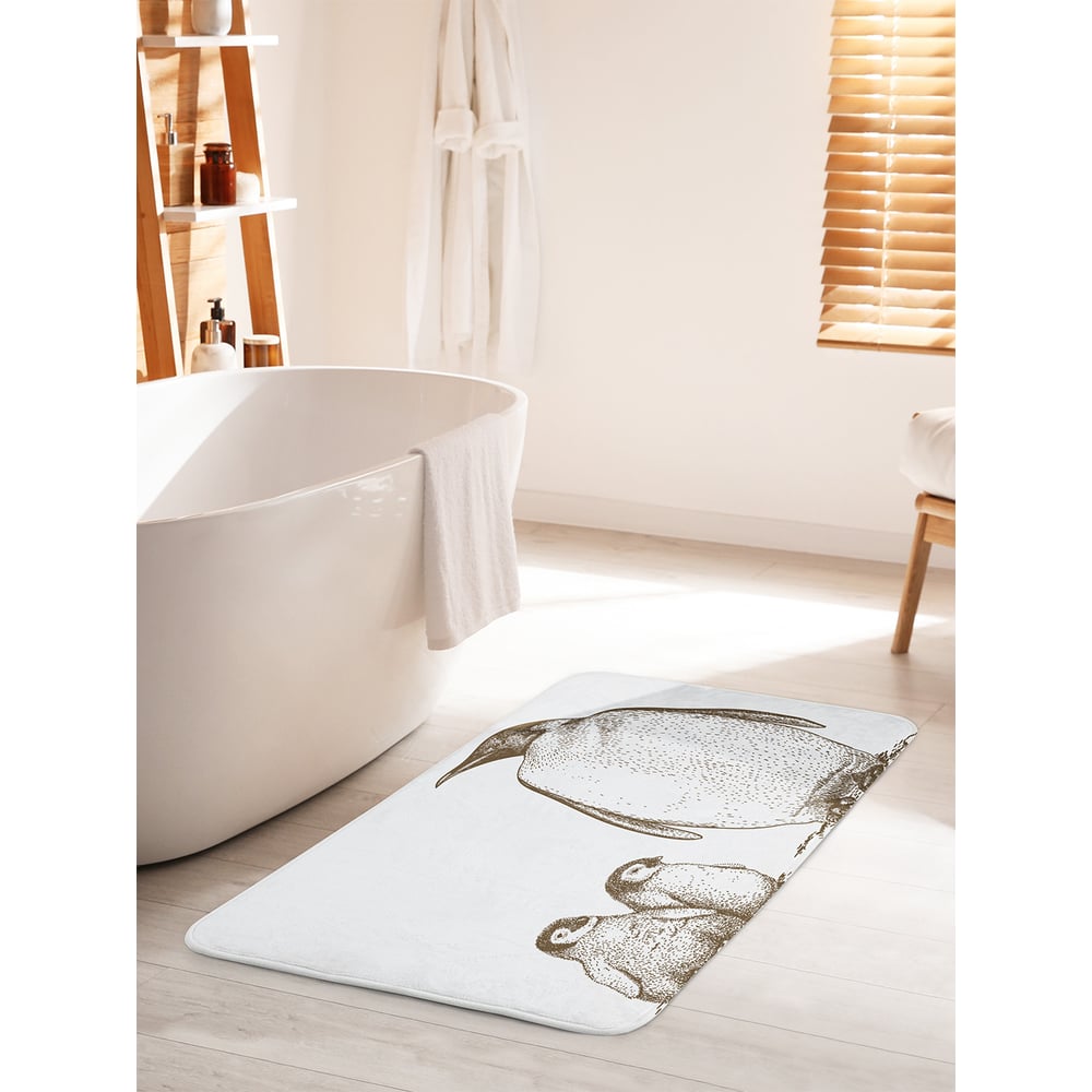 Изображение товара Коврик для ванной комнаты противоскользящий JOYARTY 60х100 см с изображением пингвинов