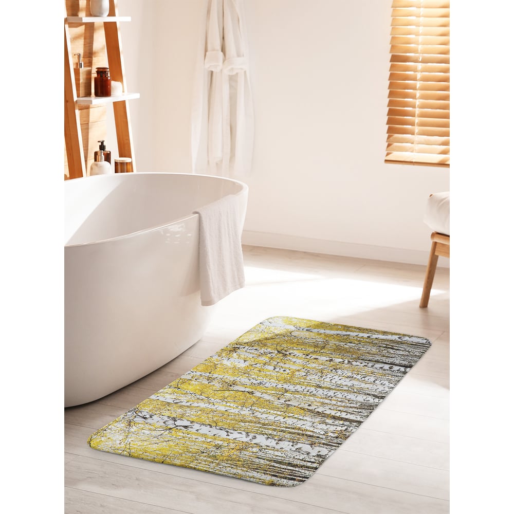 Изображение товара Коврик для ванной комнаты противоскользящий JOYARTY 60х100 см Березовая ограда