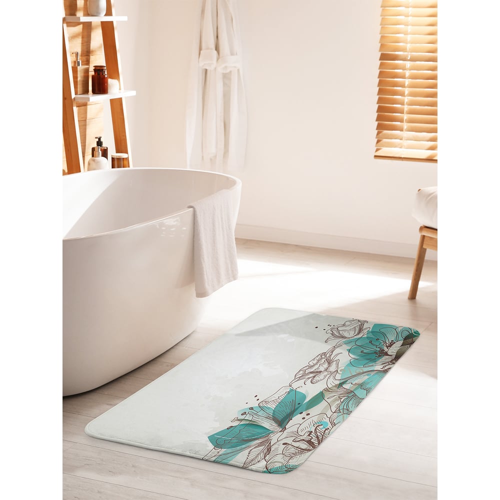 Изображение товара Коврик для ванной комнаты и туалета противоскользящий JOYARTY "Световые цветы" 60х100 см bath_15734_60x100