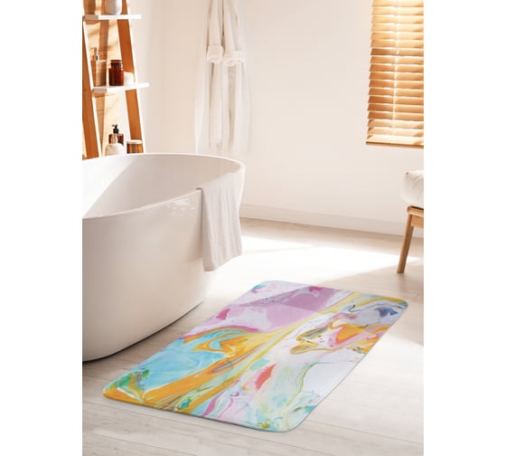 Изображение товара Коврик для ванной комнаты и туалета противоскользящий JOYARTY "Красочные брызги" 60х100 см bath_19444_60x100