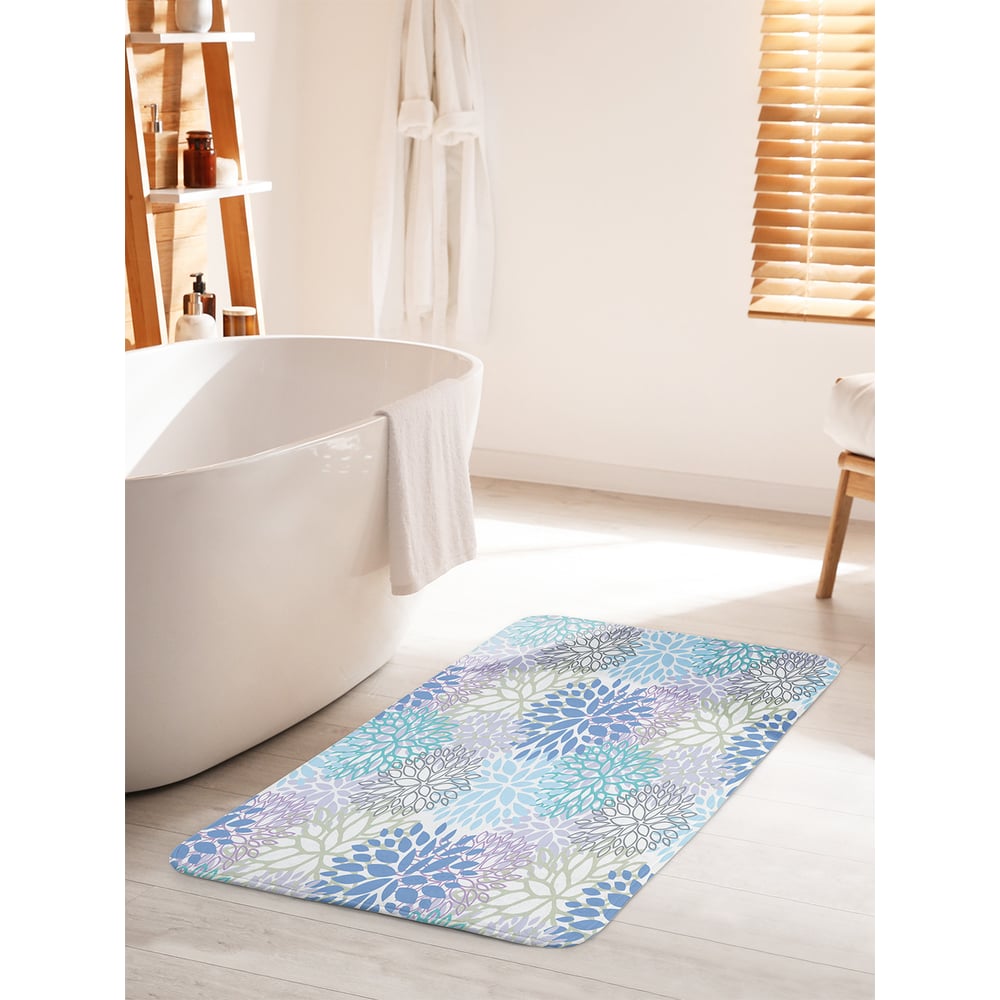 Изображение товара Коврик для ванной комнаты и туалета противоскользящий JOYARTY 60х100 см Пятнистые цветы