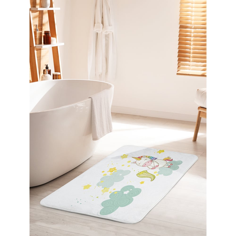 Изображение товара Коврик для ванной комнаты JOYARTY Единорог ловит звезды 60х100 см противоскользящий