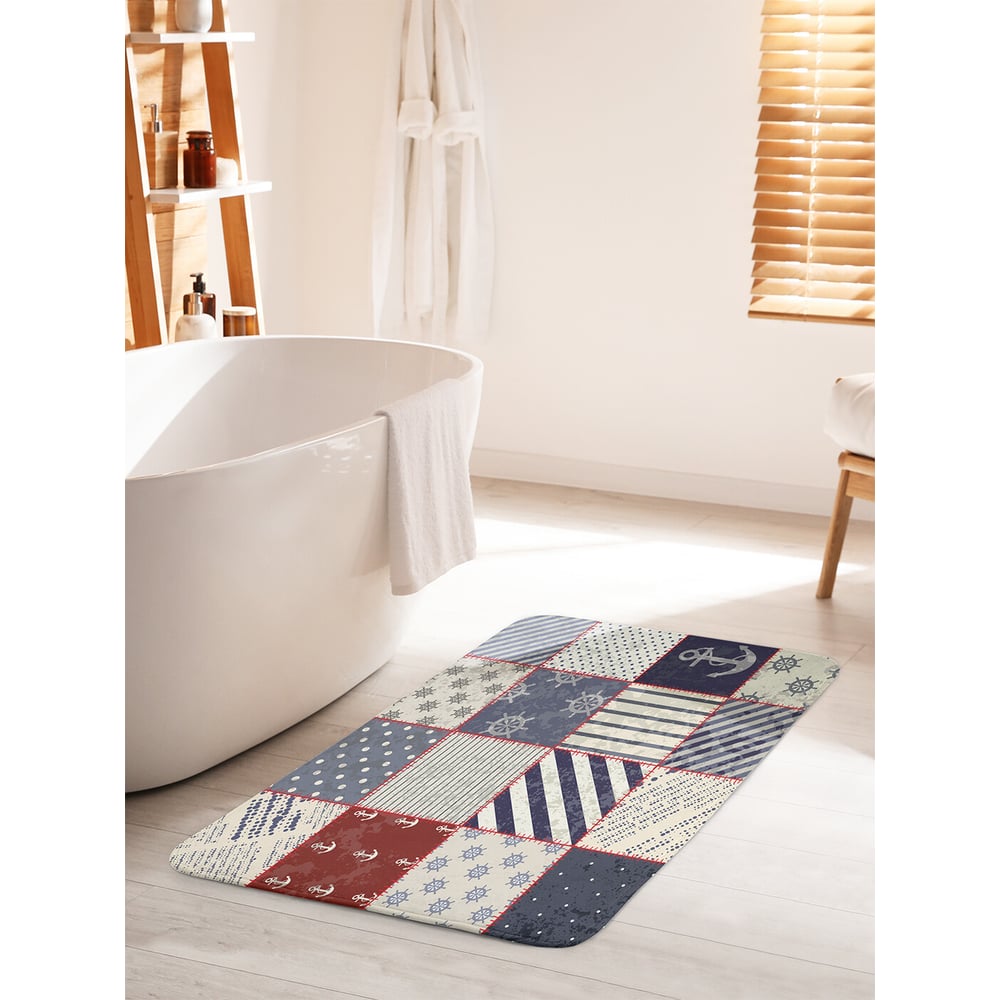 Изображение товара Коврик для ванной комнаты и туалета противоскользящий JOYARTY "Морская ткань" 60х100 см bath_18858_60x100