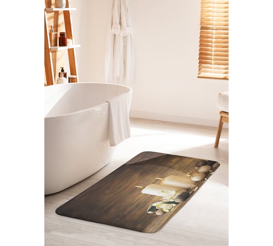 Изображение товара Коврик для ванной комнаты и туалета противоскользящий JOYARTY "Горящие свечи" 60х100 см bath_21876_60x100