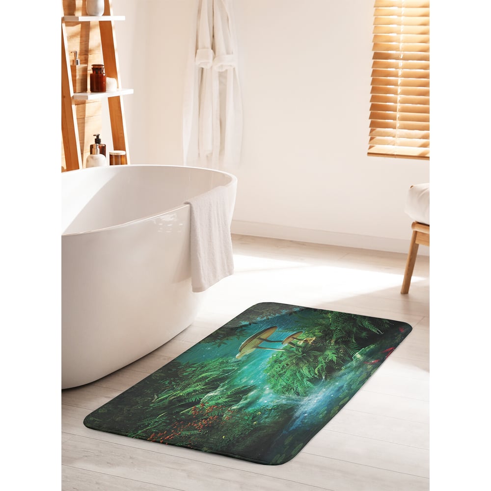 Изображение товара Коврик для ванной комнаты противоскользящий JOYARTY 60x100 см Грибы у реки