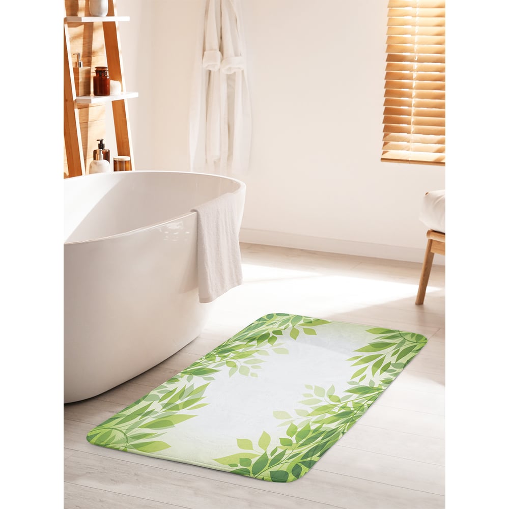 Изображение товара Коврик для ванной комнаты и туалета JOYARTY "Теплые листья" 60х100 см, антискользящий