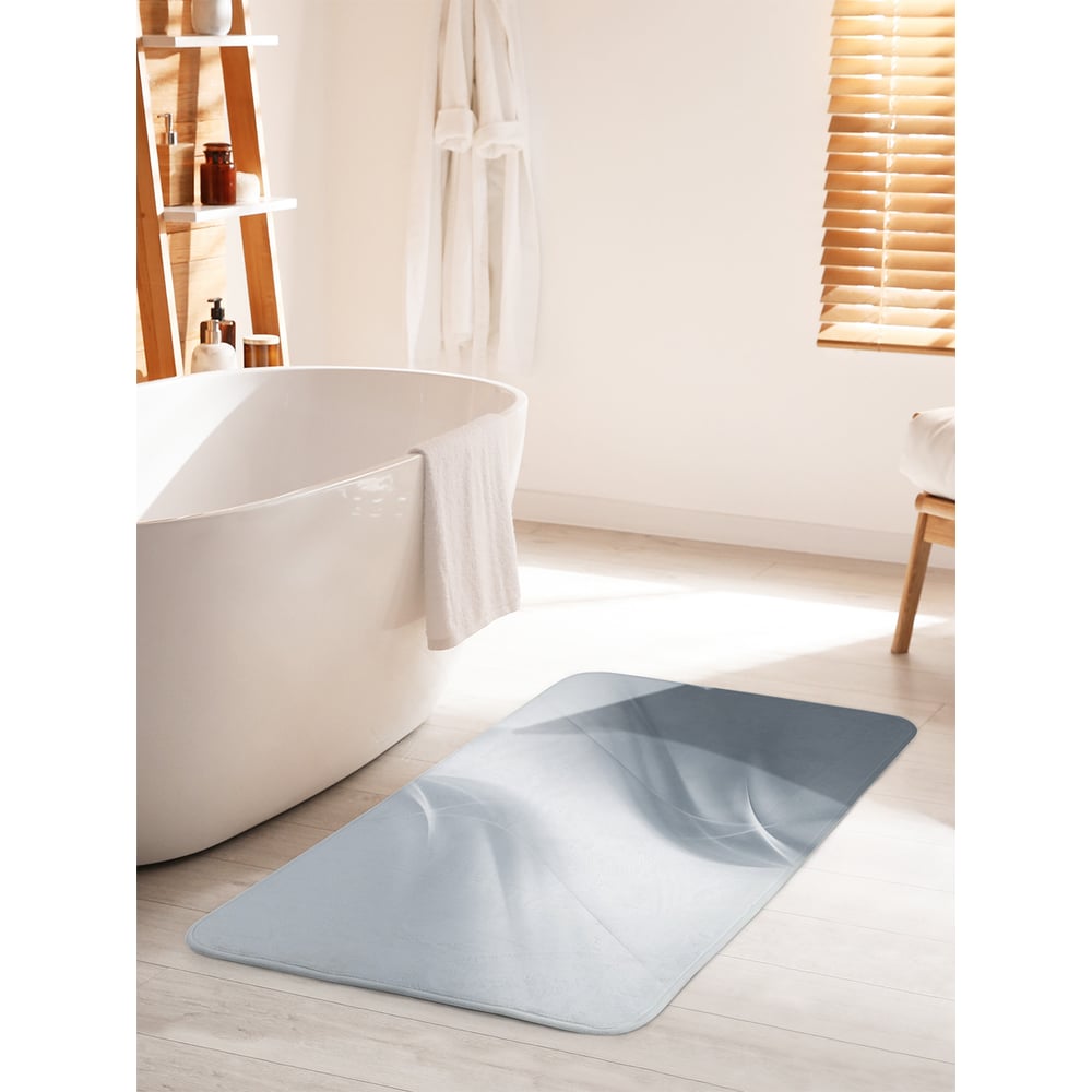 Изображение товара Коврик для ванной комнаты JOYARTY 60х100 см противоскользящий серый и белый