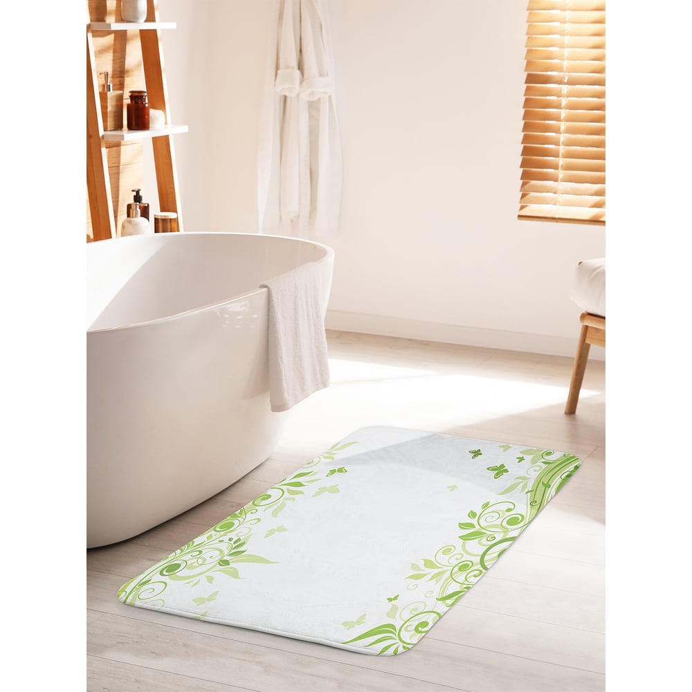 Изображение товара Коврик для ванной комнаты и туалета противоскользящий JOYARTY 60х100 см светлые завитки
