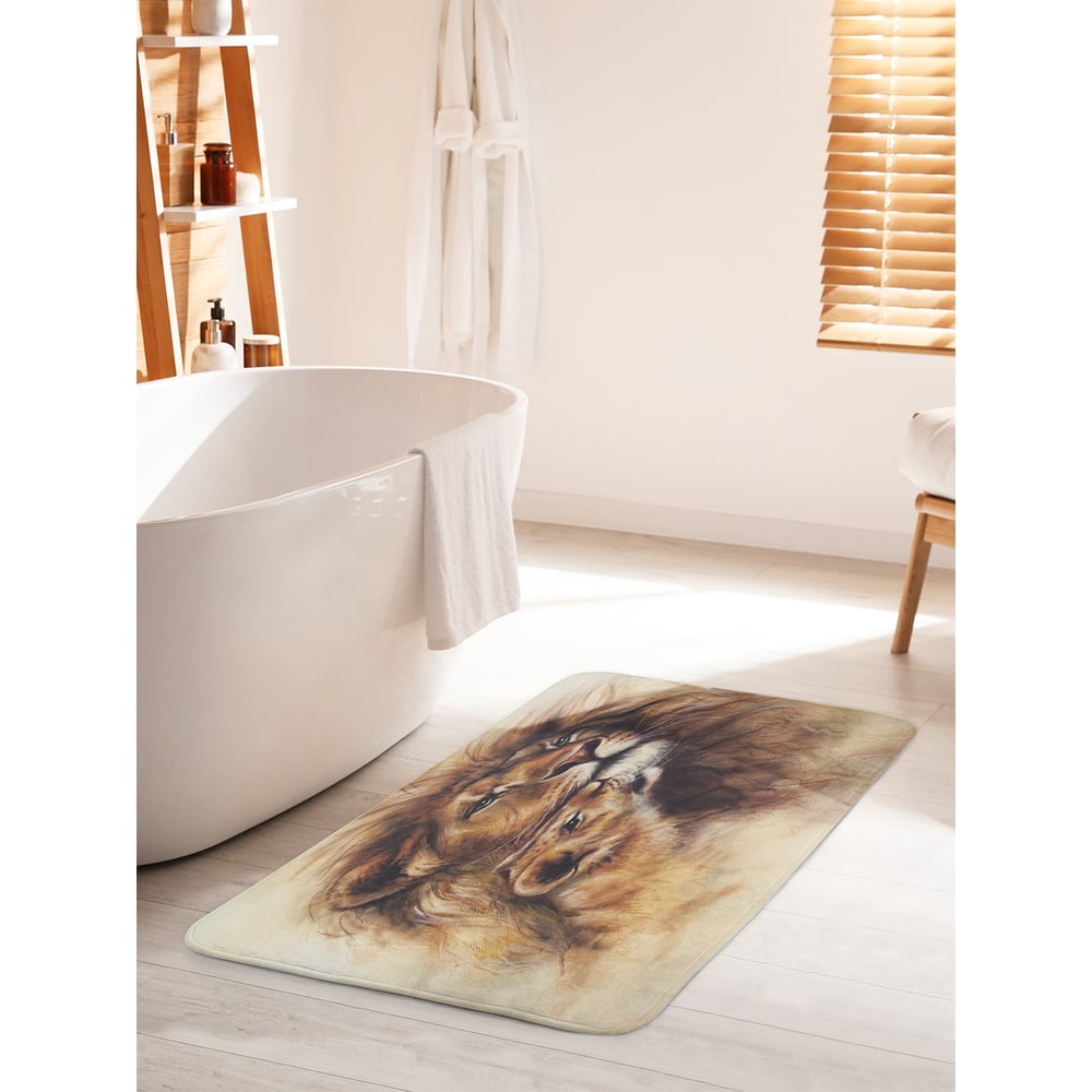 Изображение товара Коврик для ванной комнаты и туалета противоскользящий JOYARTY "Львиный наследник" 60х100 см bath_12708_60x100