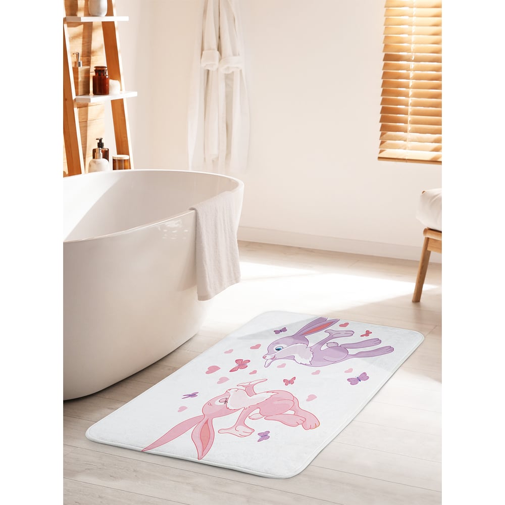 Изображение товара Коврик для ванной комнаты и туалета противоскользящий JOYARTY 60x100 см с изображением кроликов