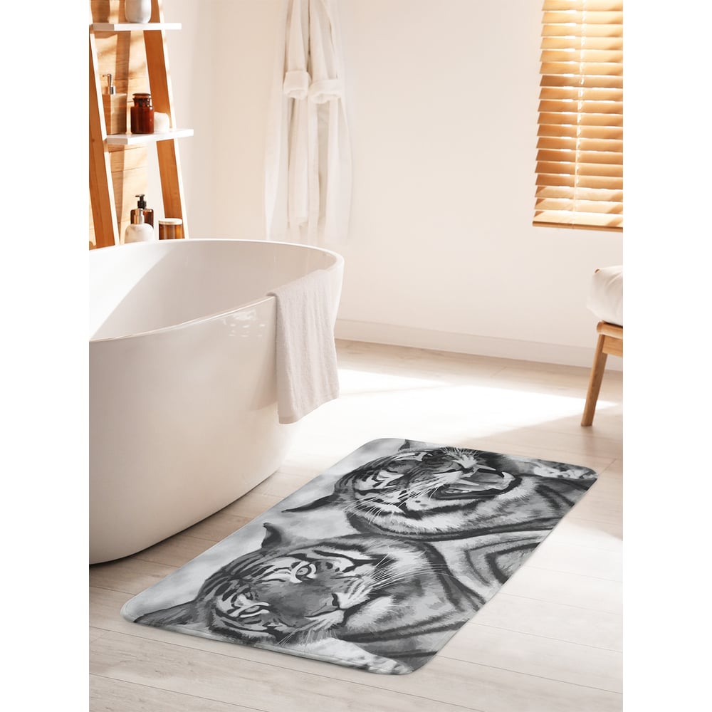 Изображение товара Коврик для ванной комнаты и туалета противоскользящий JOYARTY "Разница характеров" 60х100 см bath_12727_60x100