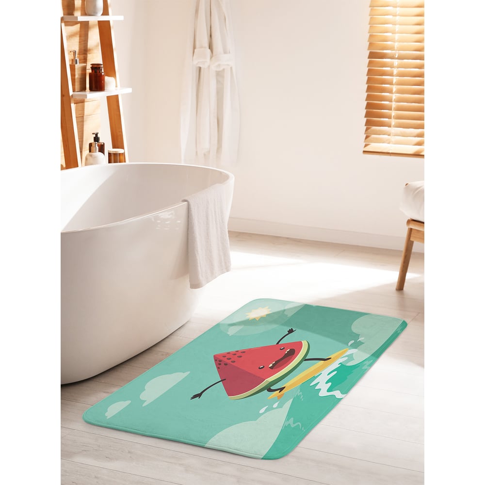 Изображение товара Коврик для ванной комнаты и туалета противоскользящий JOYARTY Арбуз на серфе 60х100 см
