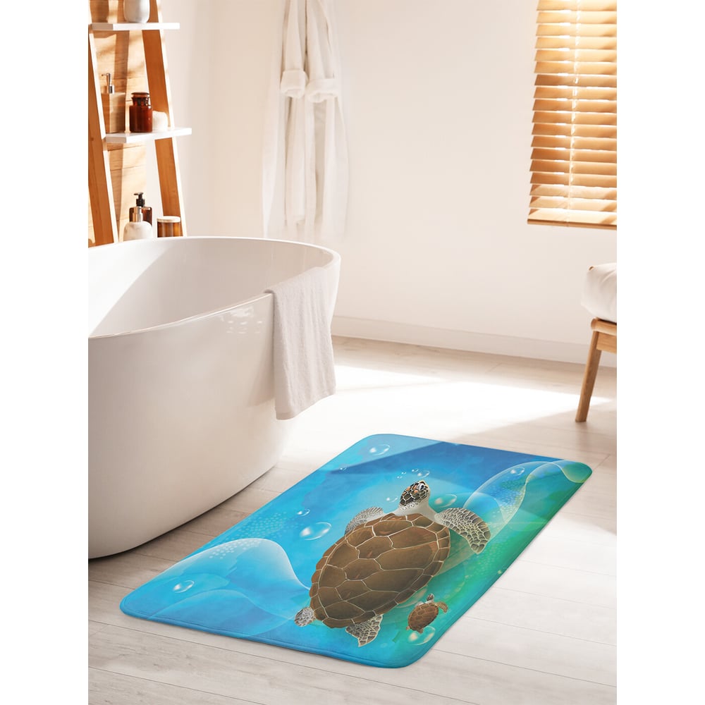 Изображение товара Коврик для ванной комнаты противоскользящий JOYARTY "Загадочные черепахи" 60х100 см