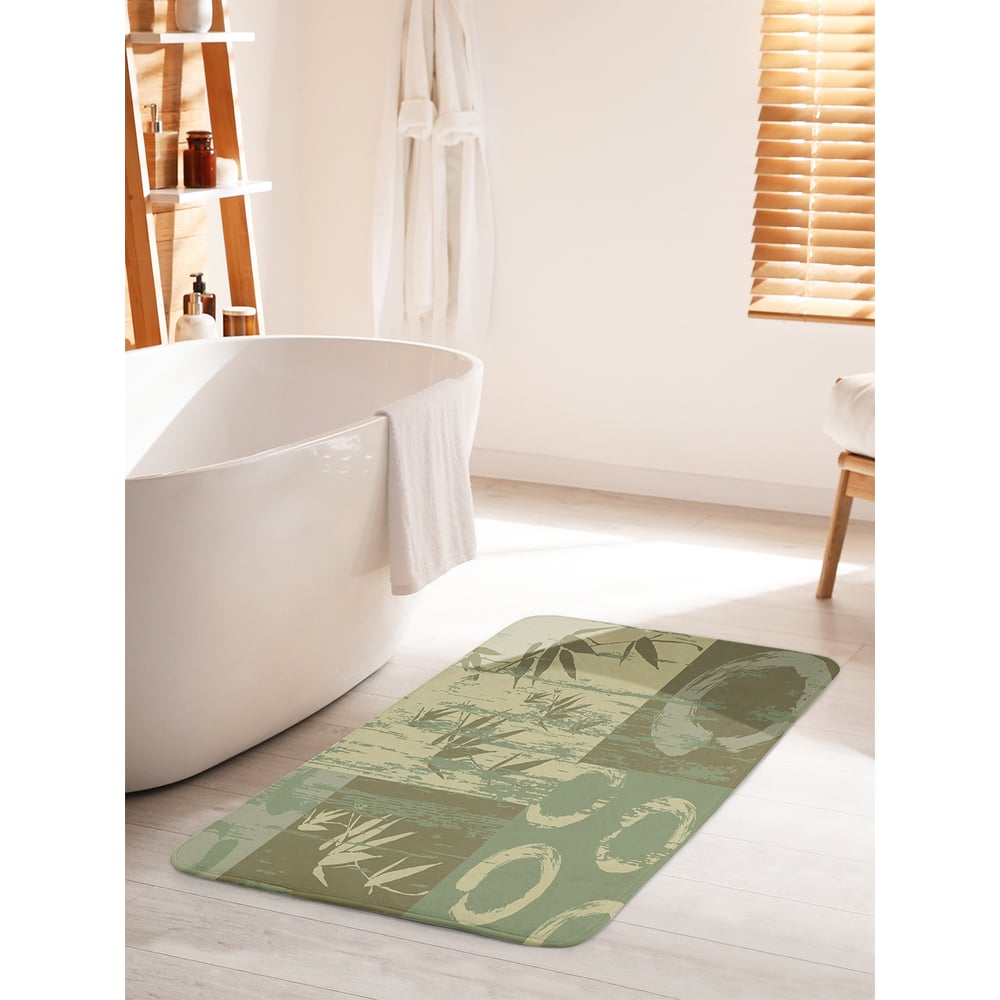 Изображение товара Коврик для ванной комнаты и туалета противоскользящий 60х100 см JOYARTY Травянистые узоры