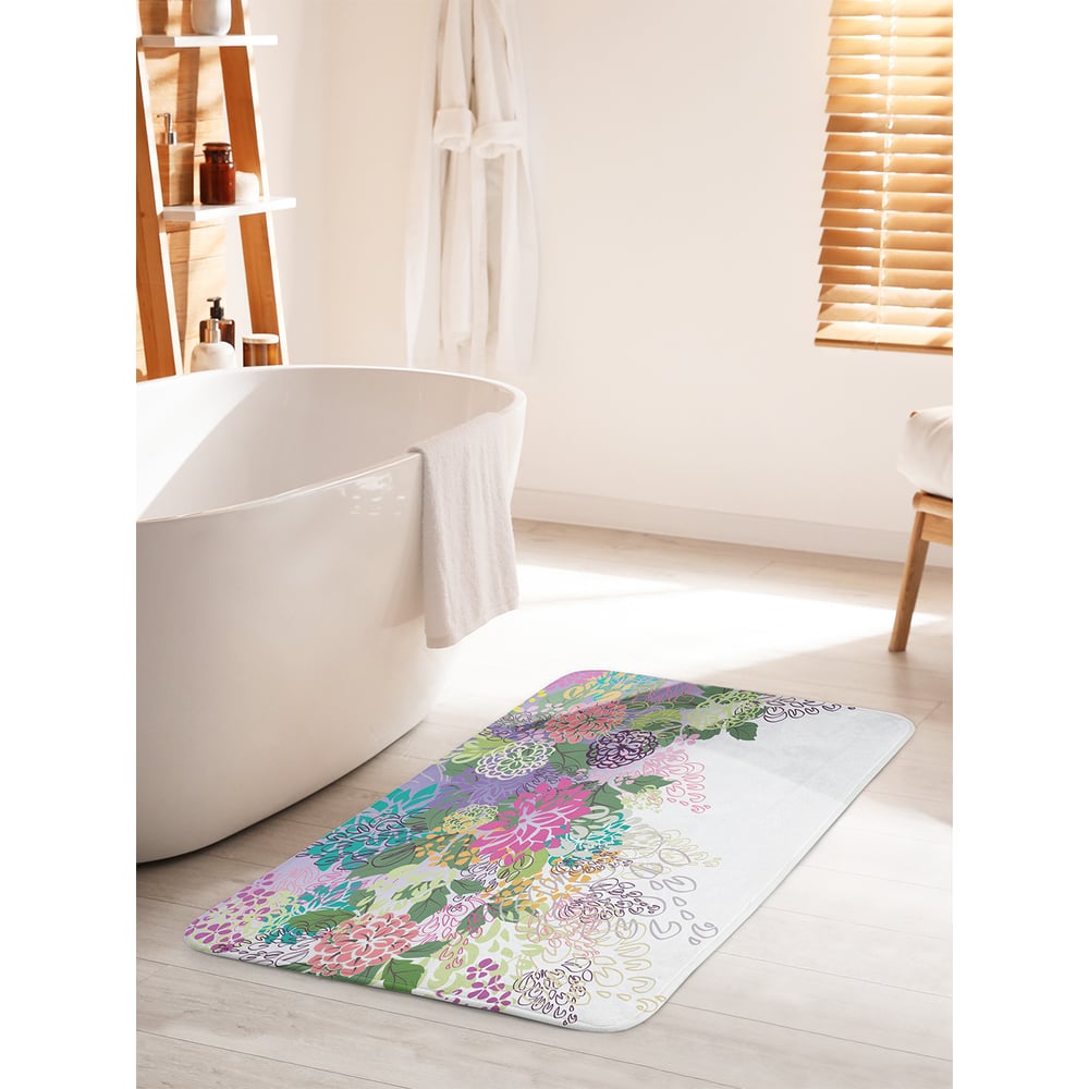 Изображение товара Коврик для ванной комнаты и туалета JOYARTY "Цветочное изобилие" 60х100 см, противоскользящий