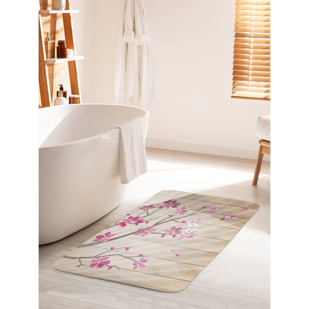 Изображение товара Коврик для ванной комнаты противоскользящий JOYARTY "Живые цветы" 60х100 см