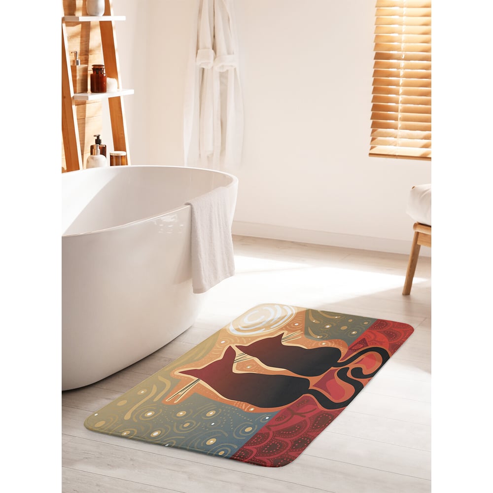 Изображение товара Коврик для ванной комнаты противоскользящий JOYARTY Мечтающие коты 60х100 см