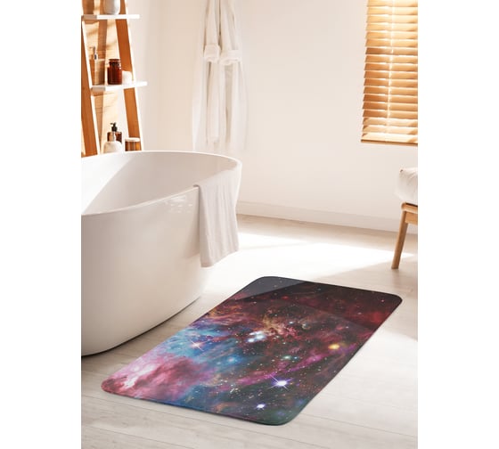 Изображение товара Коврик для ванной комнаты и туалета противоскользящий JOYARTY "Путешествия в космос" 60х100 см bath_13784_60x100