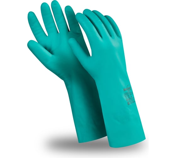 Изображение товара Перчатки Manipula Specialist ДИЗЕЛЬ (CG-922), нитрил, 0.38 мм, 330 мм, хлопковая подкладка, цвет зеленый (7), Пер 619/7